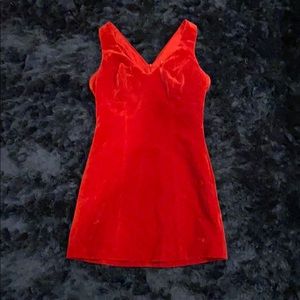 Bebe red crushed velvet dress